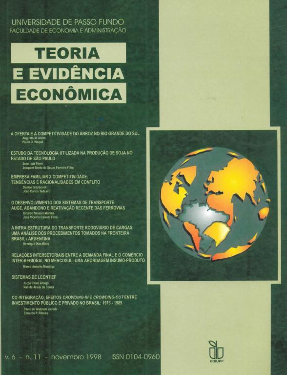 					View Vol. 6 No. 11 (1998): Revista Teoria e Evidência Econômica
				