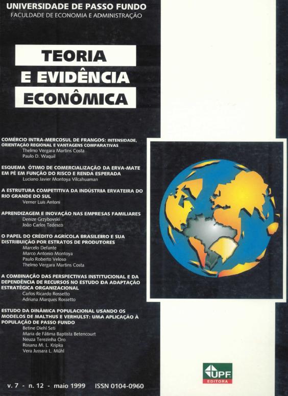 					Visualizar v. 7 n. 12 (1999): Revista Teoria e Evidência Econômica
				