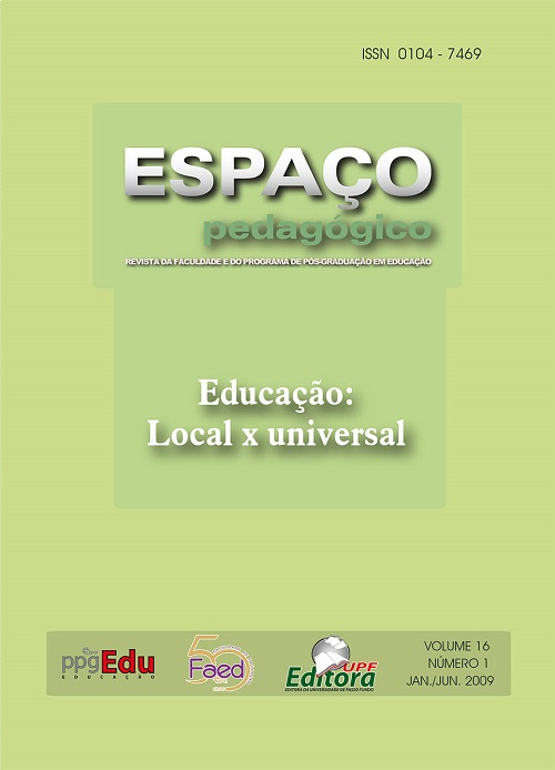 					Ver Vol. 16 Núm. 1 (2009): EDUCAÇÃO: LOCAL X UNIVERSAL
				