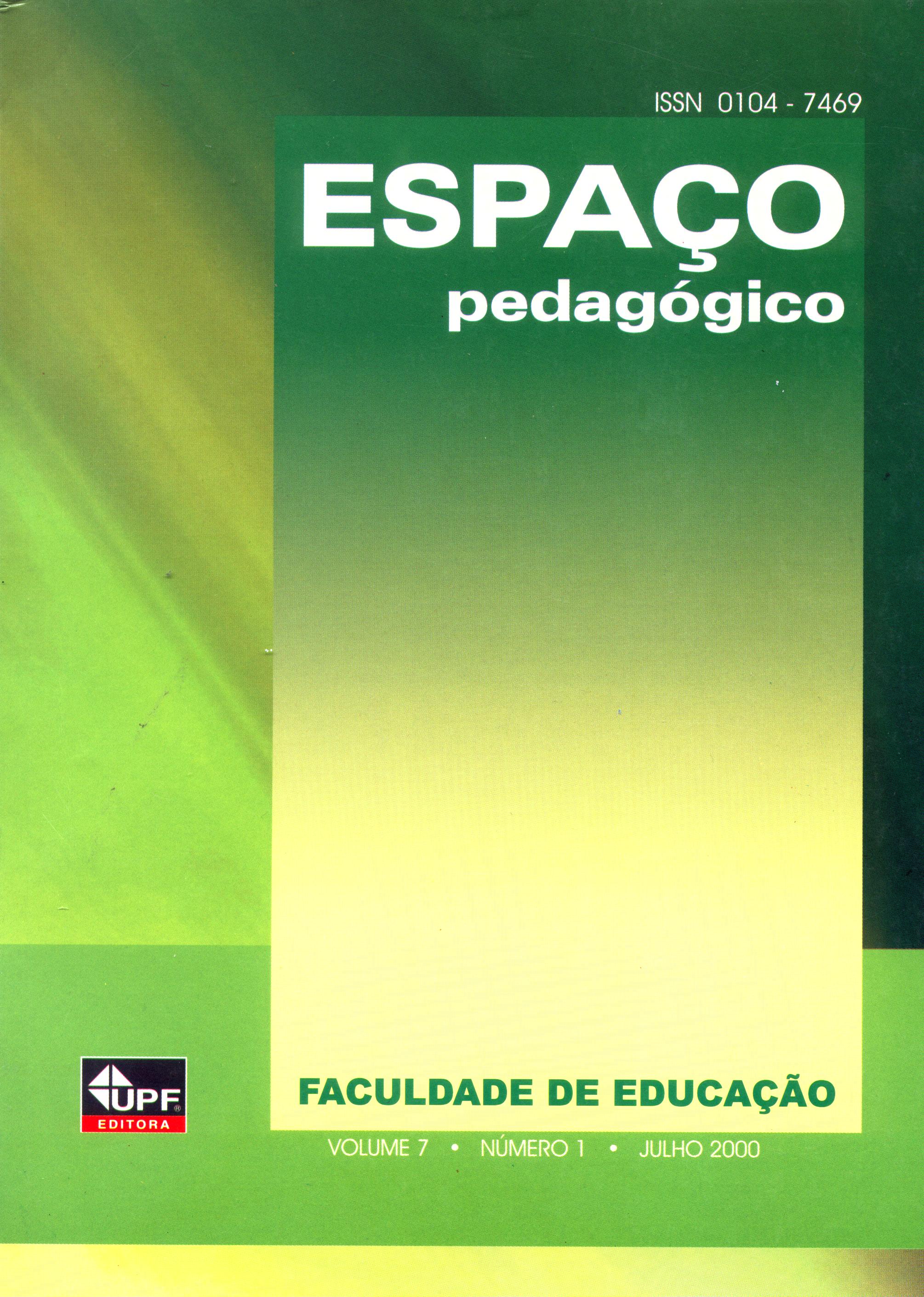 					Visualizar v. 7 n. 1 (2000): Revista Espaço Pedagógico
				