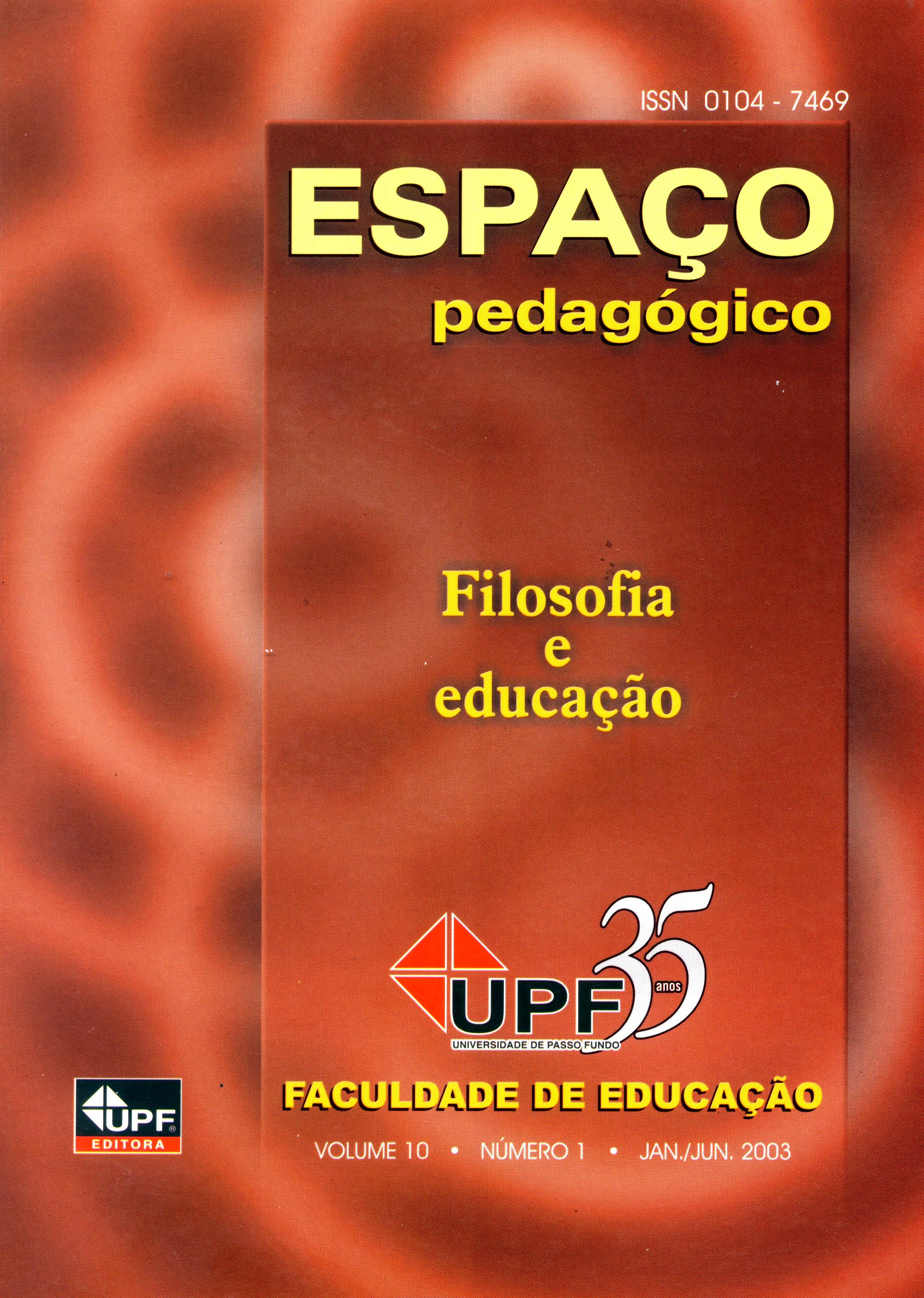 					Visualizar v. 10 n. 1 (2003): Filosofia e Educação
				
